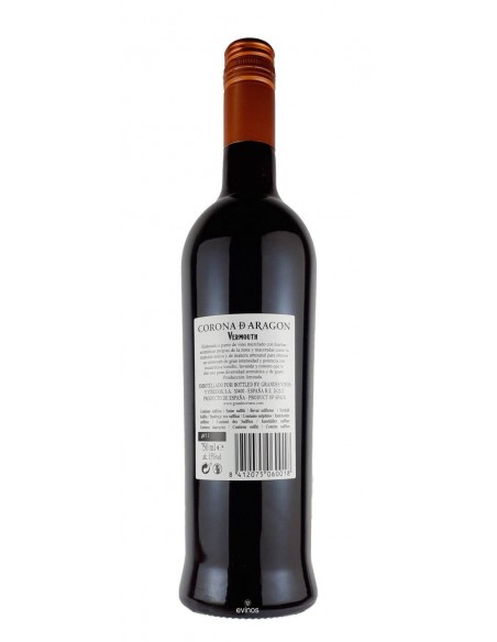 Vermouth Rojo Corona De Aragon contra etiqueta