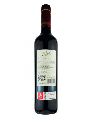 Beronia Tinto Crianza 75 cl contra etiqueta