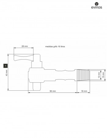 Grifo de latón para barril de 16 L 2