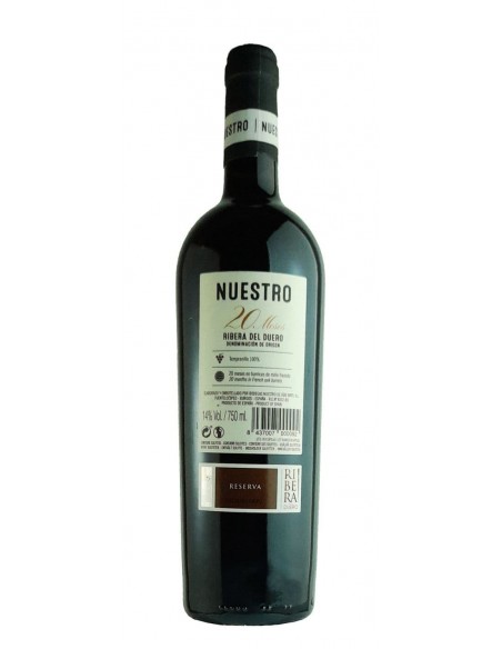 Nuestro 20 Meses tinto reserva contra-etiqueta
