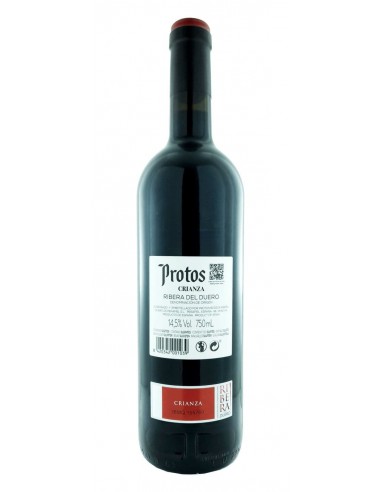 Protos Tinto Crianza contra etiqueta