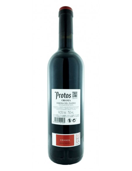 Protos Tinto Crianza contra etiqueta