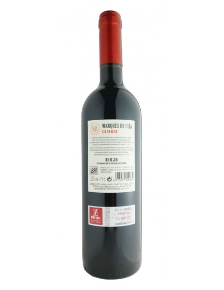 Marques de Ulia Crianza contra-etiqueta