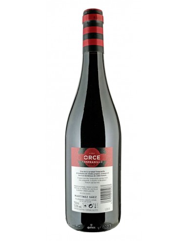 Viña Orce Tinto Roble contra etiqueta