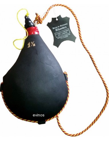 Bota pellejo piel negra 1,5 litro