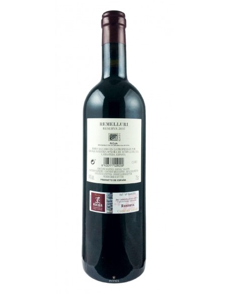 Remelluri Tinto Reserva contra-etiqueta