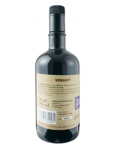Vermut Dimobe 75 cl contra-etiqueta
