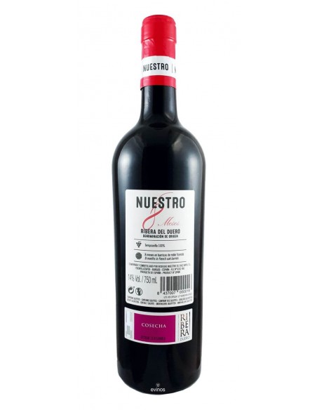 Nuestro Tinto Roble 8 Meses 2018 contra-etiqueta
